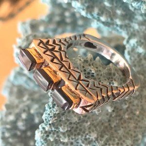 DIAN MALOUF 14K & STERLING ONYX RING